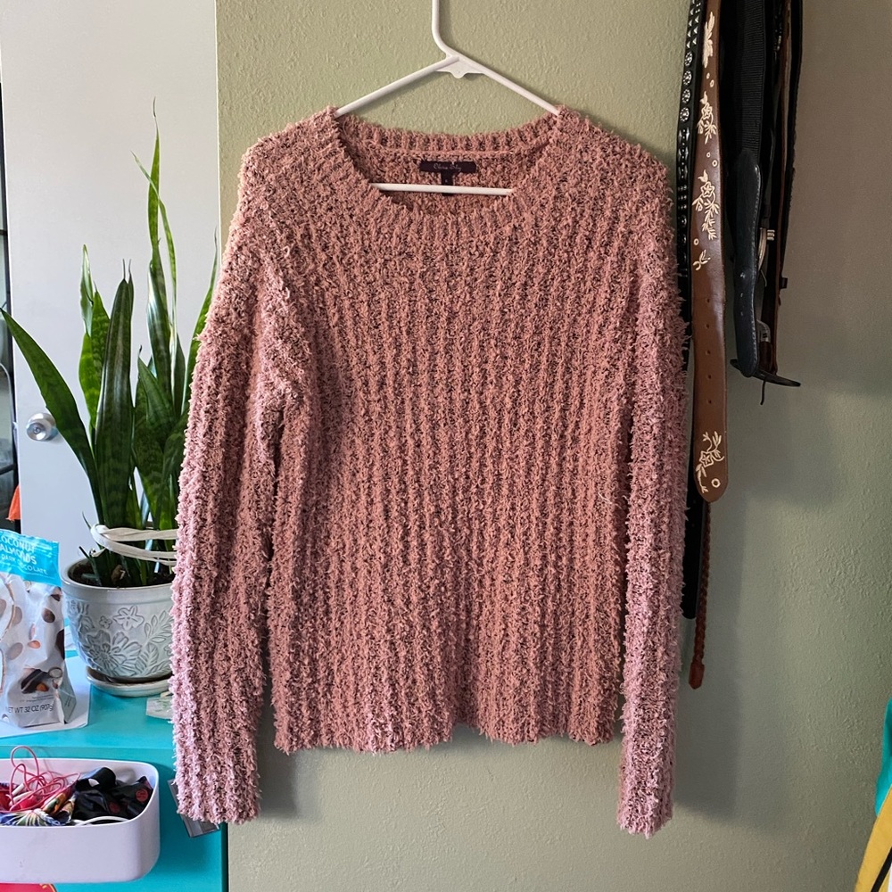 Pink fuzzy sweater